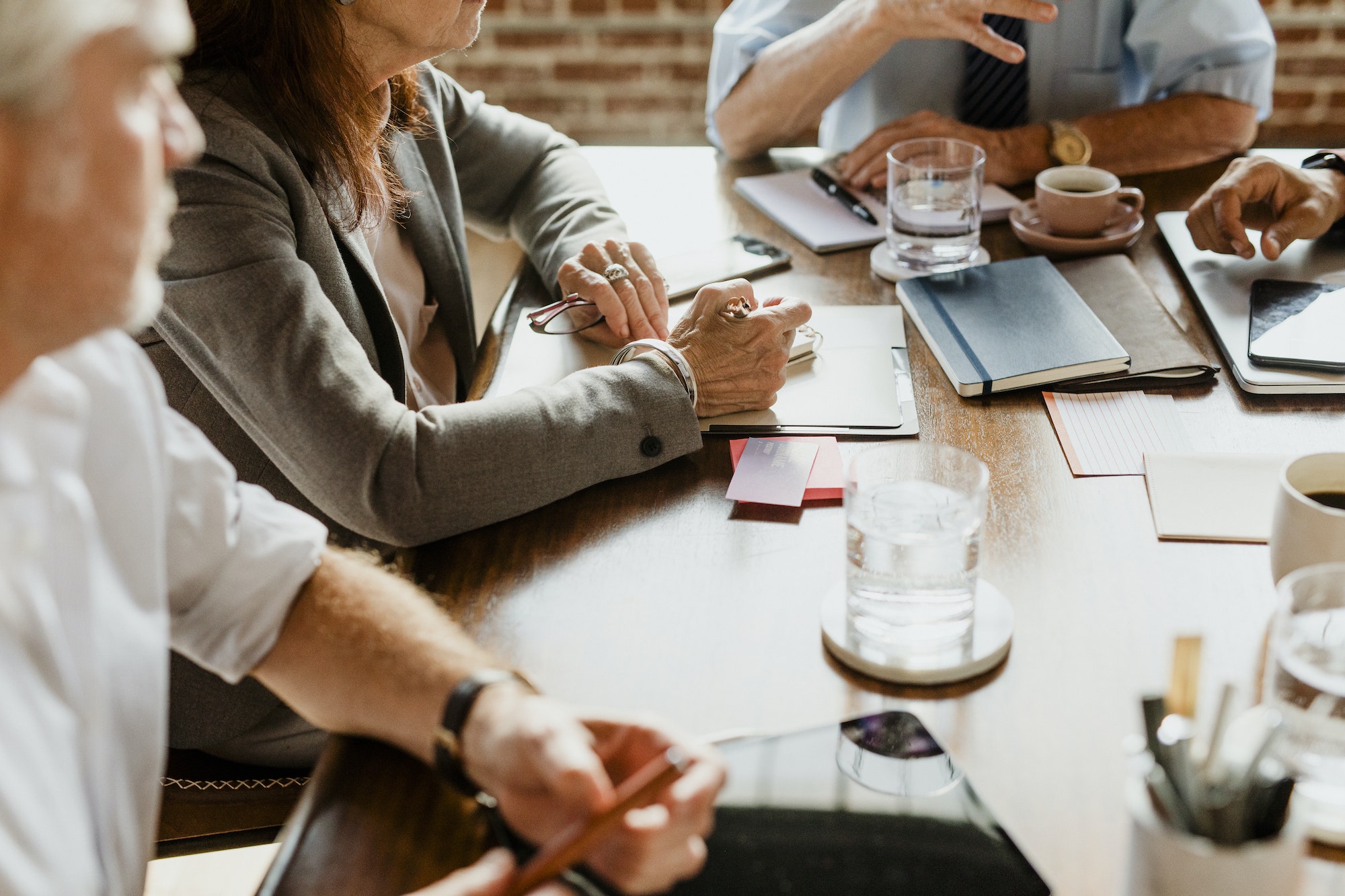 Businesspeople brainstorming in a meeting